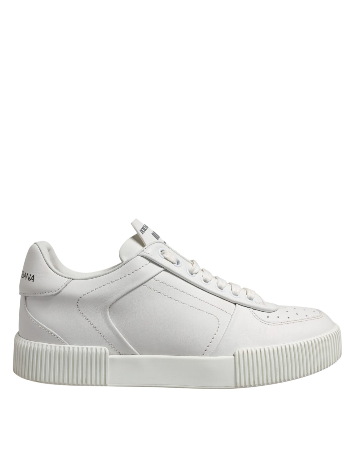Dolce & Gabbana White Miami Leather Low Top Sneakers Men Shoes
