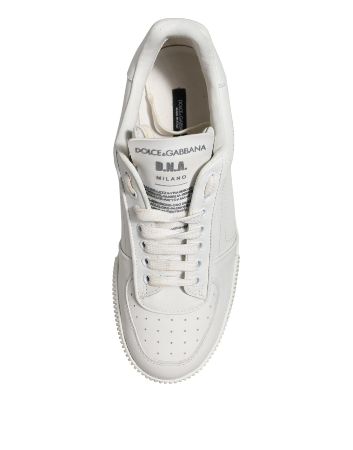 Dolce & Gabbana White Miami Leather Low Top Sneakers Men Shoes