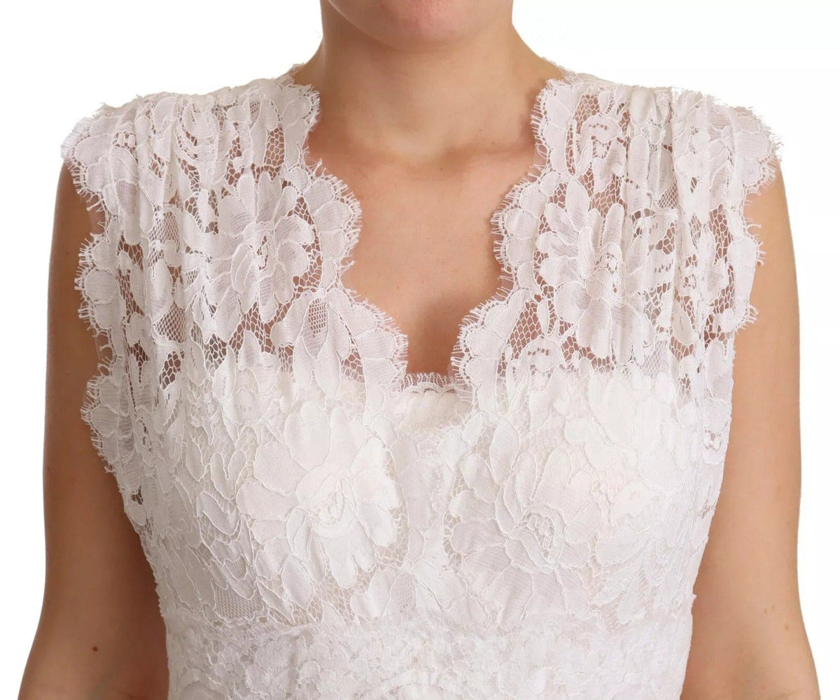 Dolce & Gabbana White Flower Lace Corsage Long Maxi Dress JOHNYCARRIBEAN Dolce & Gabbana White Flower Lace Corsage Long Maxi Dress JOHNYCARRIBEAN
