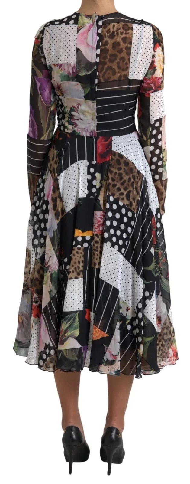 Dolce & Gabbana Multicolor Patchwork Floral Leopard Dress