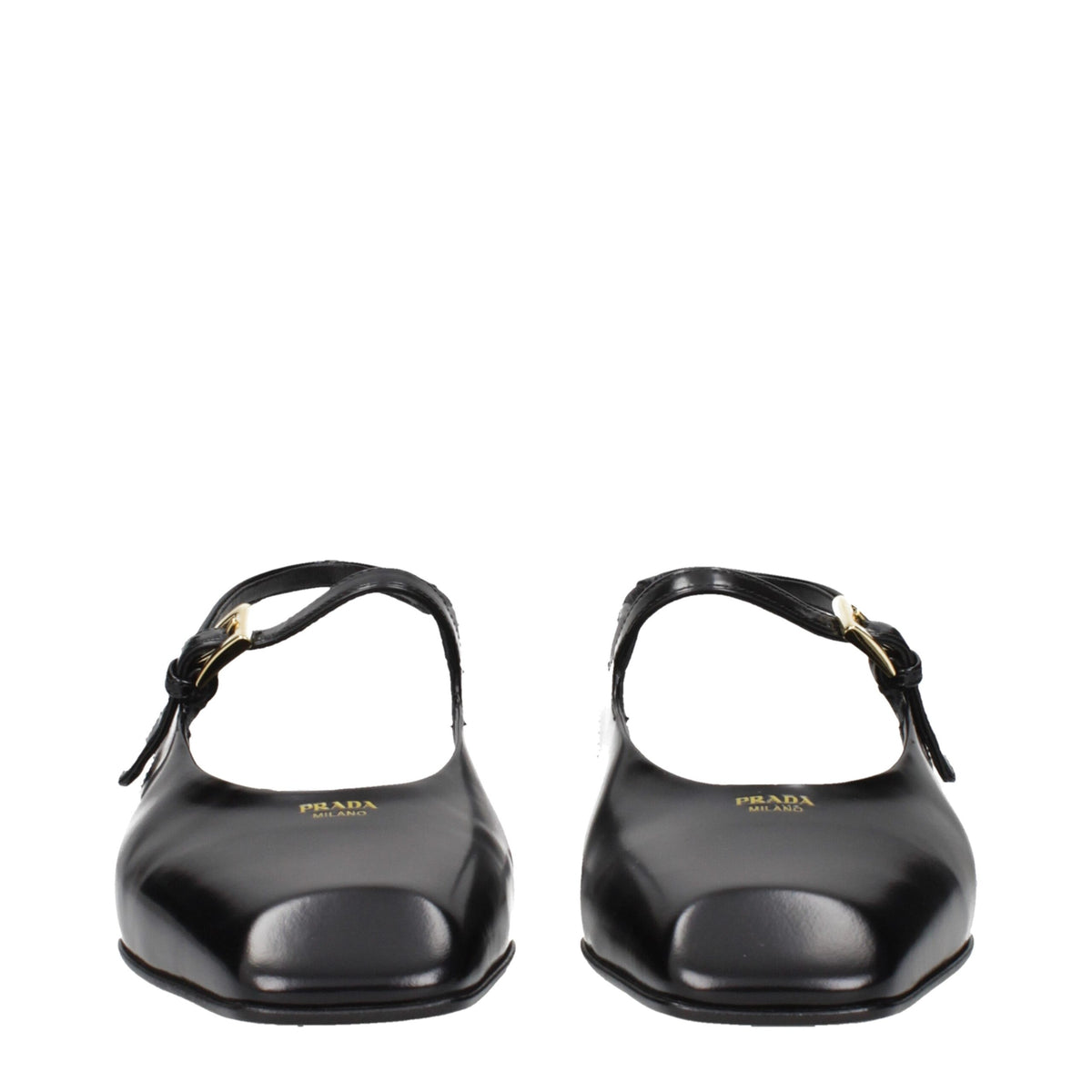 Prada Black Leather Flat Sandals