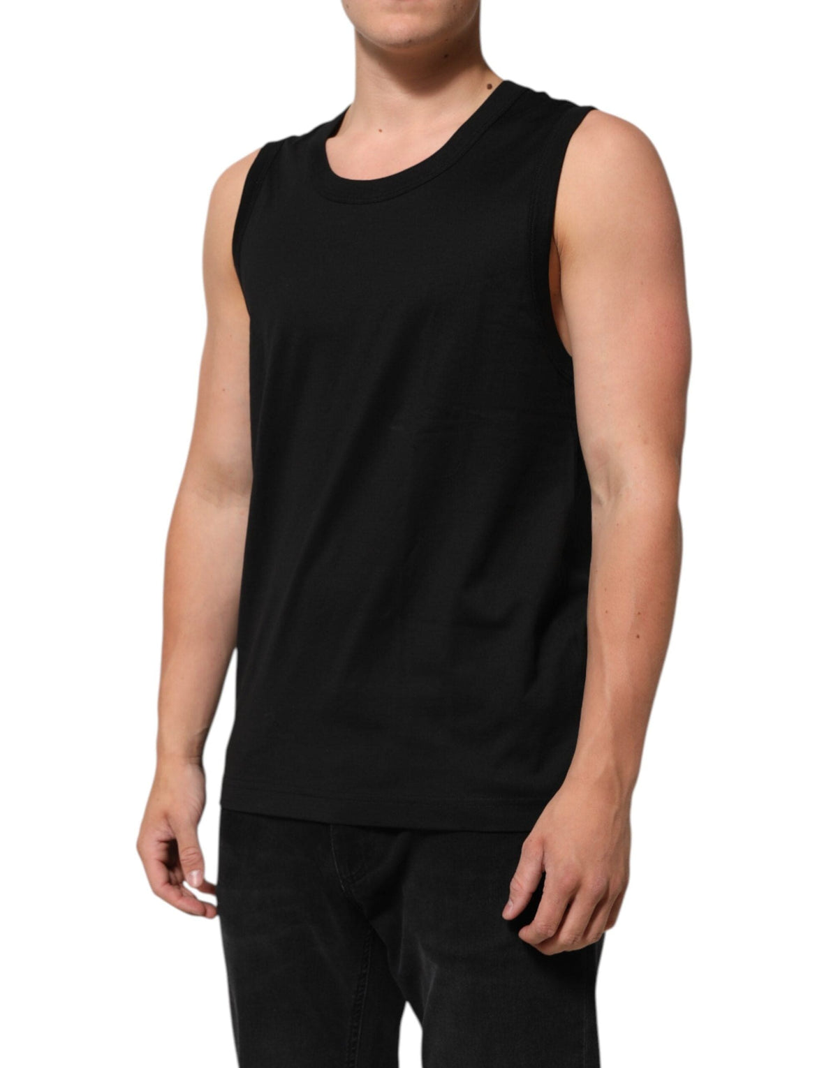 Dolce & Gabbana Black Cotton Sleeveless Underwear Men Tank Top