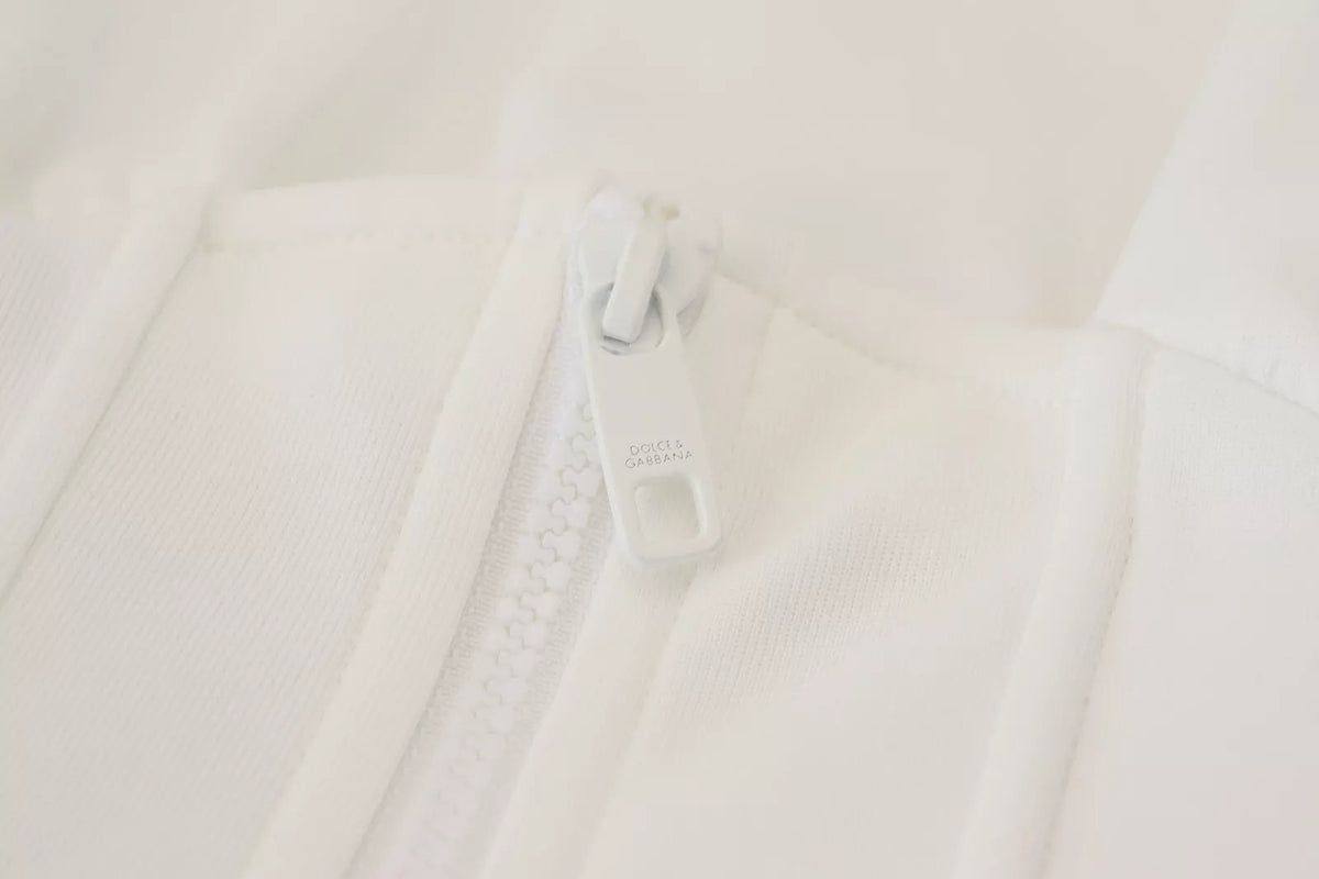 Dolce & Gabbana White Cotton Corset Stretch Top  T-shirt