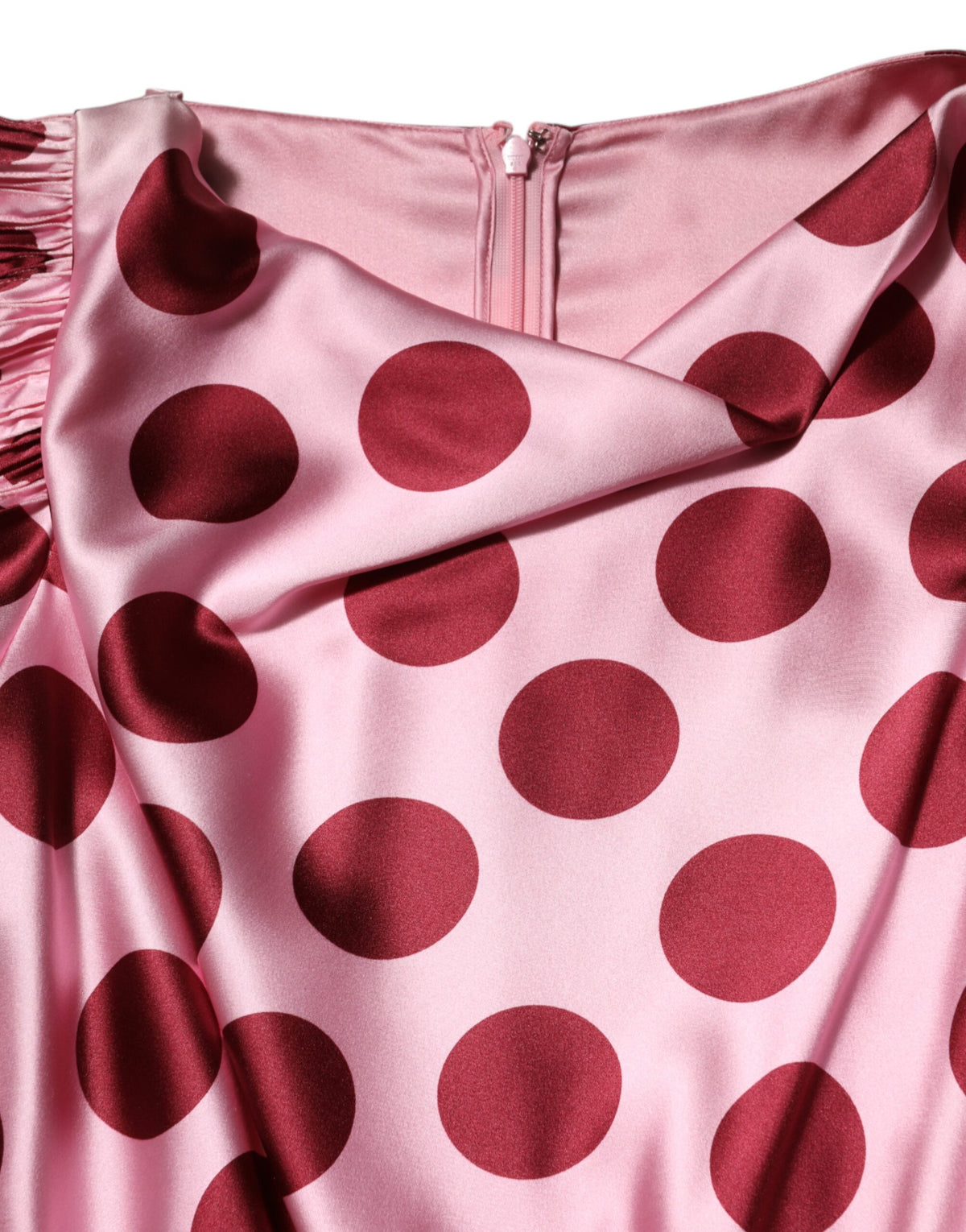dolce and gabbana red polka dot dress Dolce & Gabbana Black Red Polka Dot Silk Layered Midi Dress
