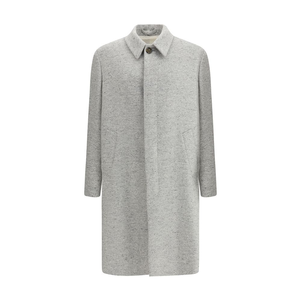 Lardini Gray Fleece Wool Coat