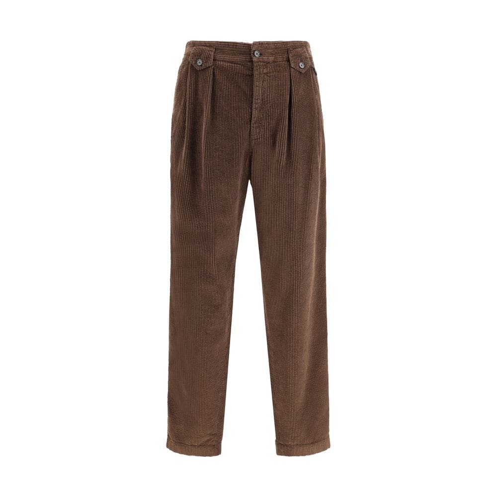 Dolce & Gabbana Brown Cotton Casual Pants