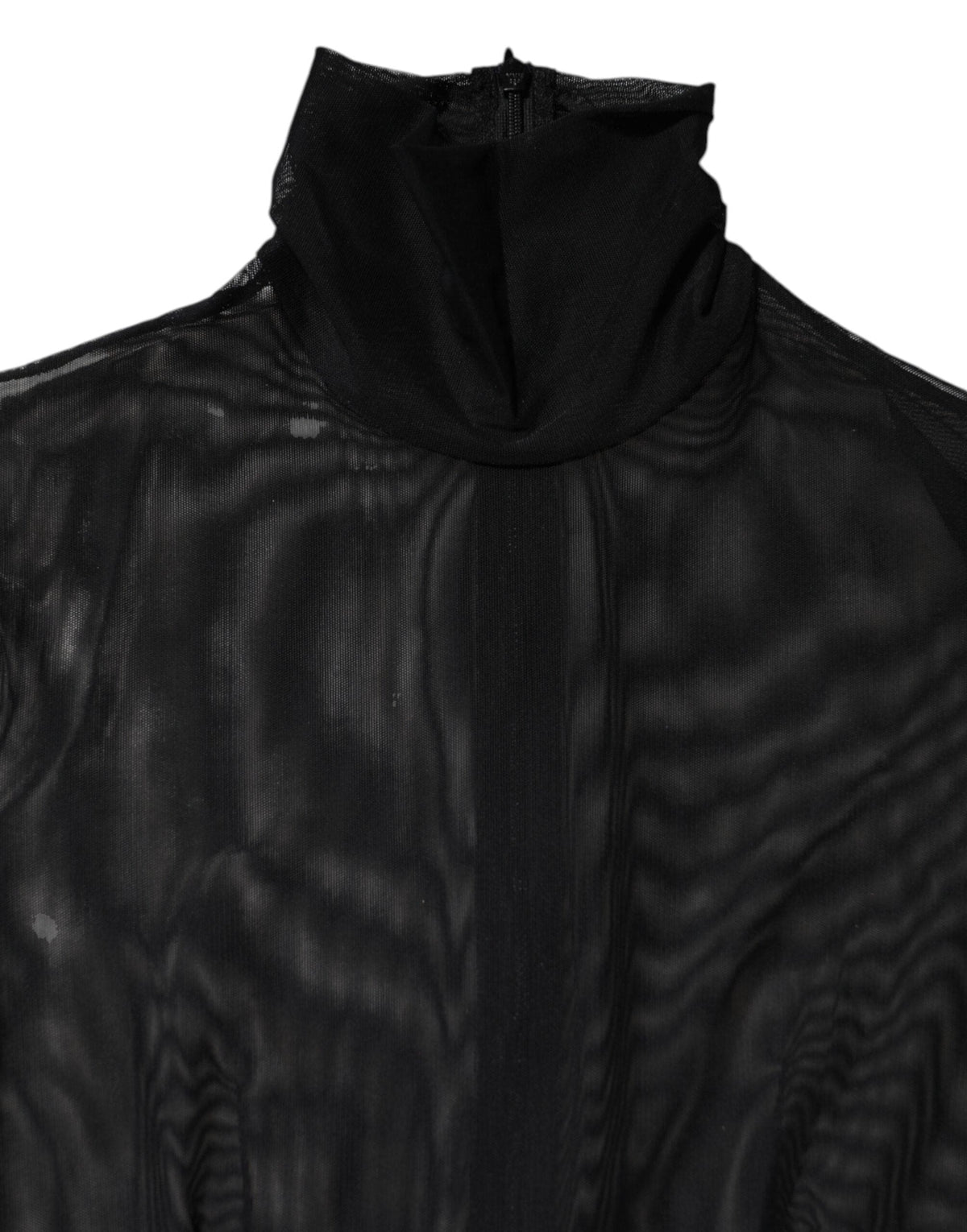 Dolce & Gabbana Black Sheer Mesh Long Sleeve Jumpsuit Bodysuit Dress