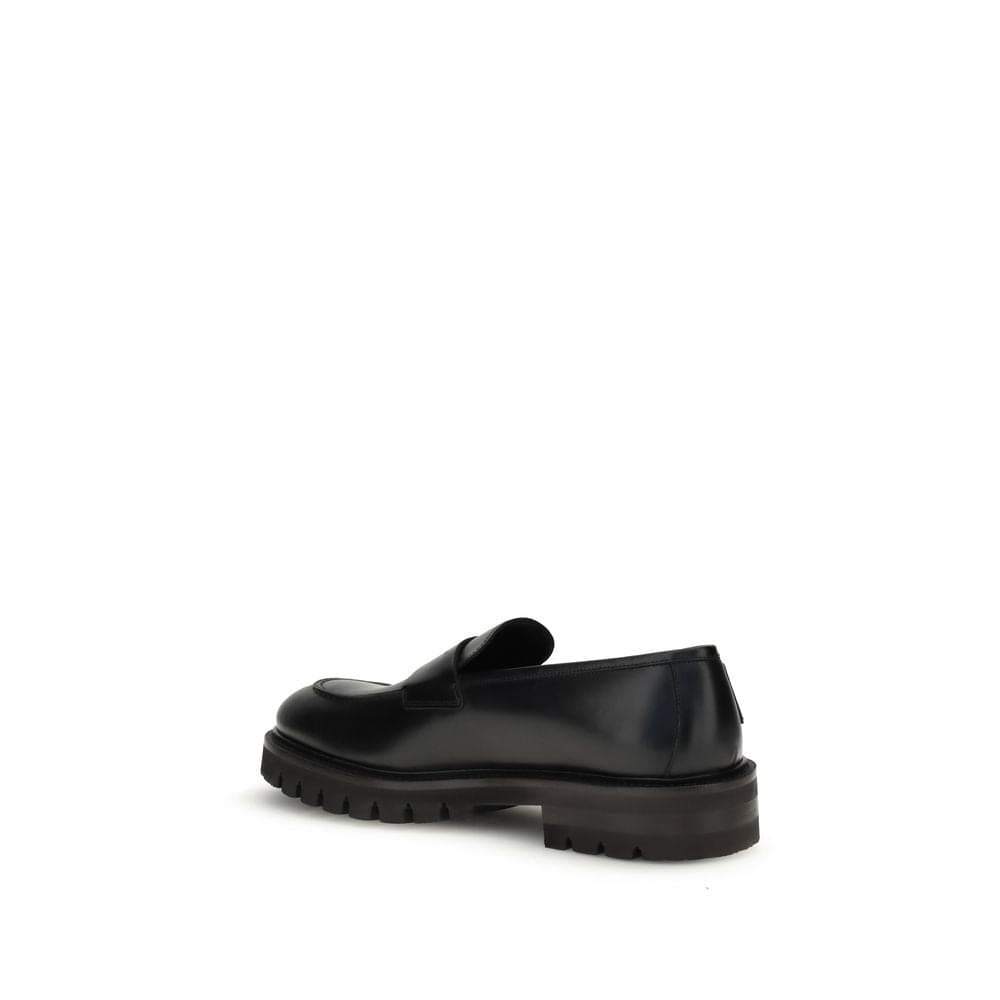 Ferragamo Black Rubber Slip-On Loafers