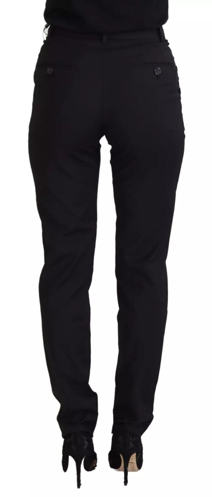 Dolce & Gabbana Black High Waist Skinny Trouser STAFF Pants