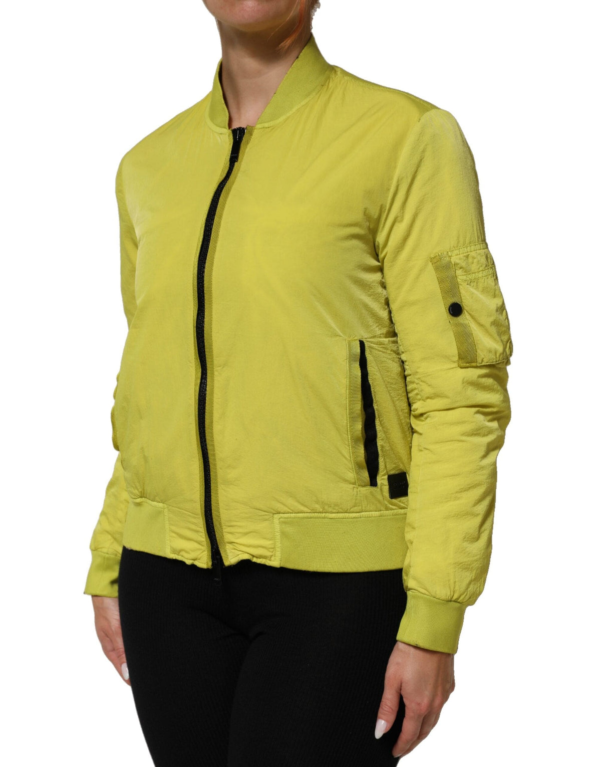 Dolce & Gabbana Yellow Polyamide Zipper Bomber Women’s Jacket