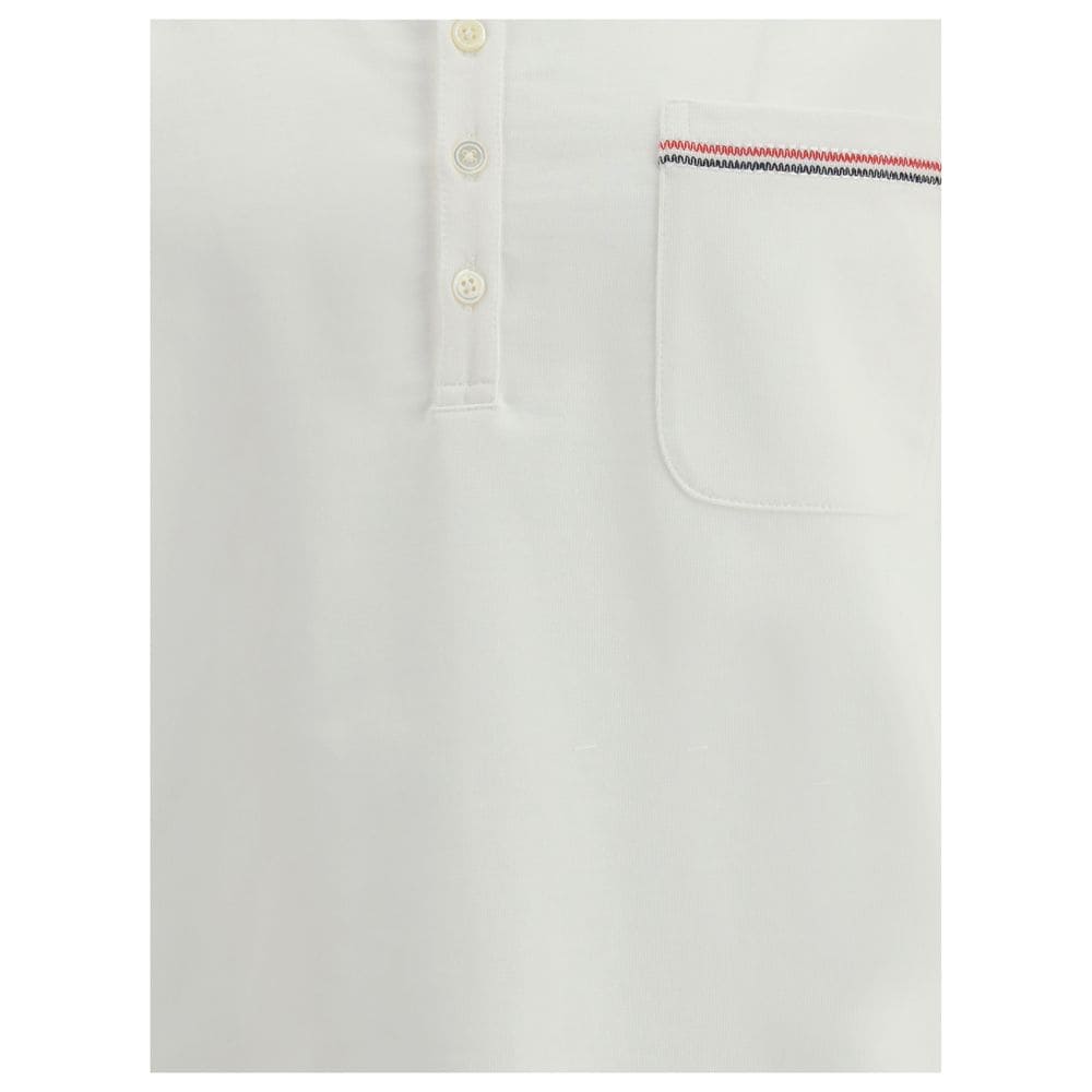 Thom Browne White Cotton Polo Shirt