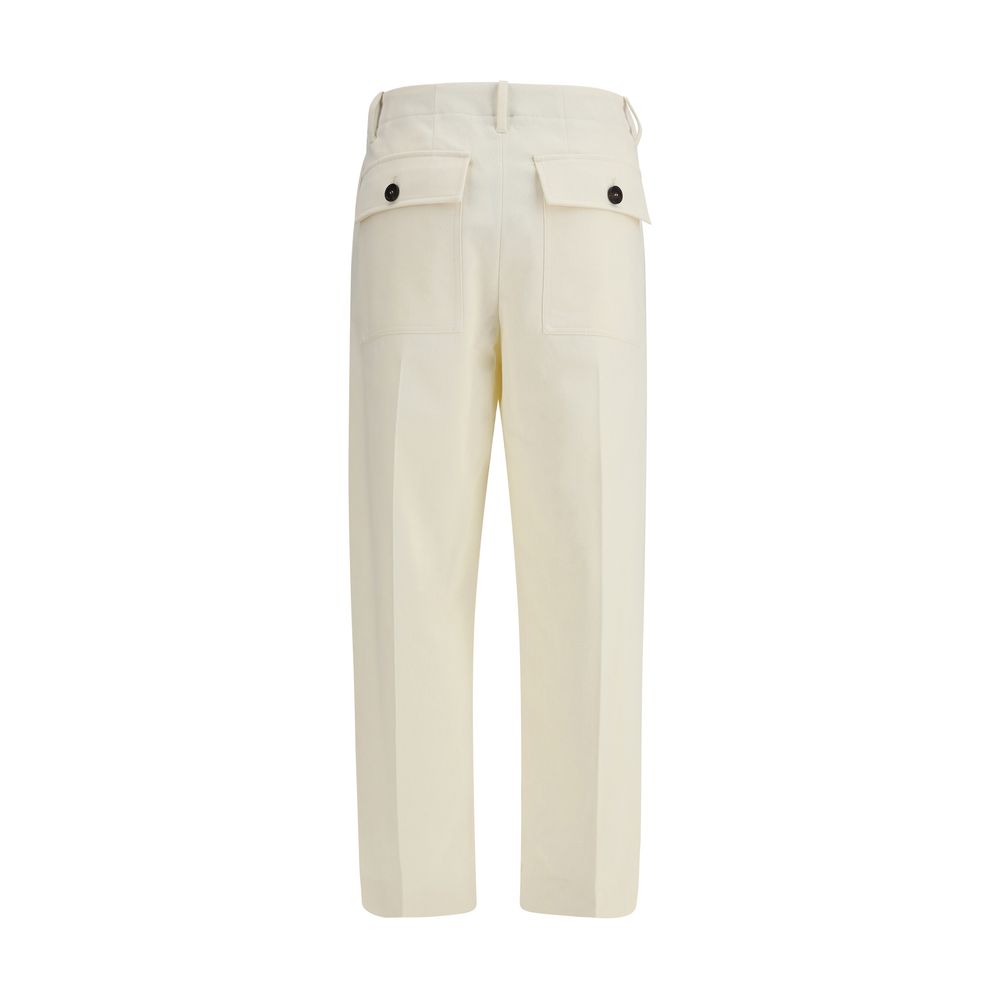Brunello Cucinelli Cream Cotton Casual Pants