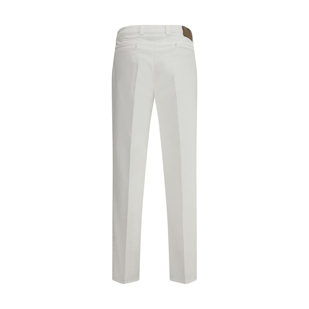 Brunello Cucinelli White Cotton Casual Pants
