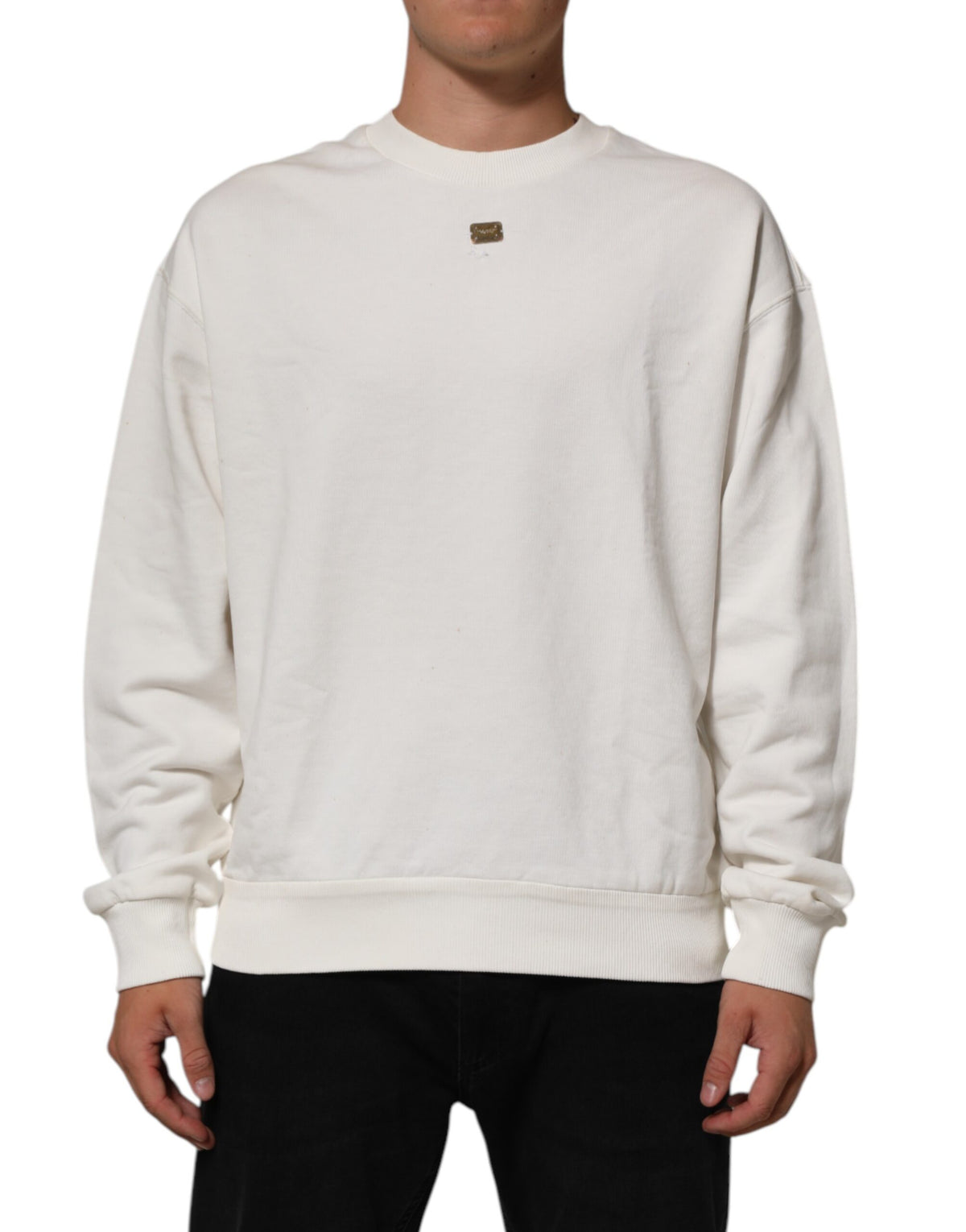 Dolce & Gabbana White DG Logo Crew Neck Sweatshirt Sweater