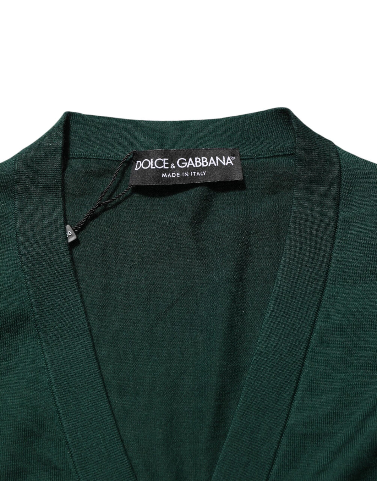 Dolce & Gabbana Dark Green Button Down Men Cardigan Sweater