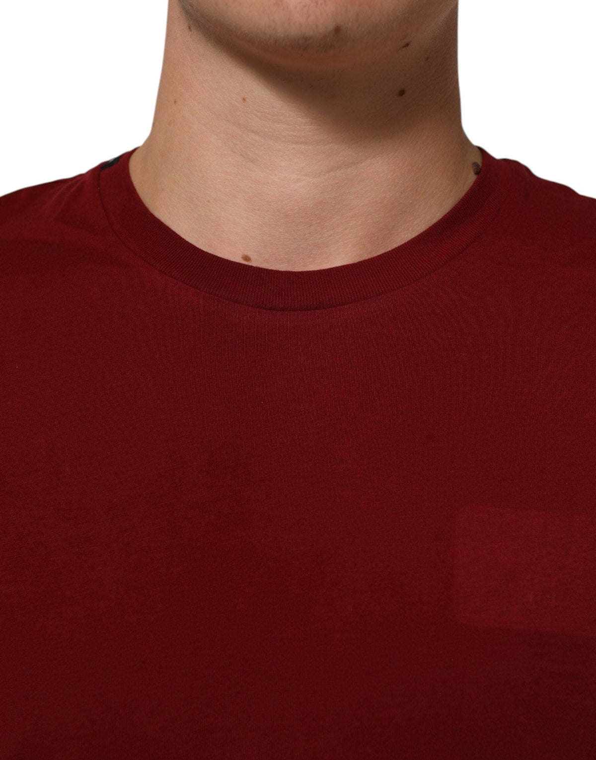 Dolce & Gabbana Maroon Logo Crew Neck Short Sleeve T-shirt