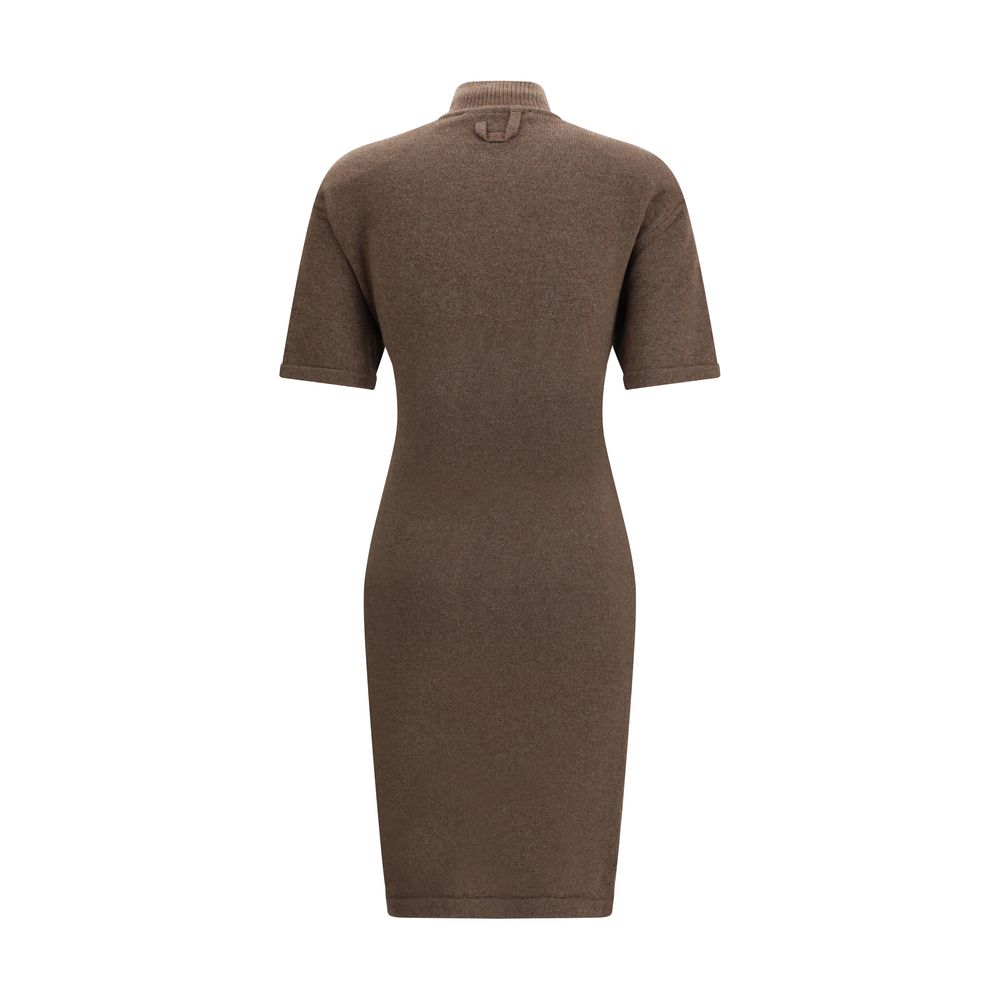 Jacquemus Brown Merino Wool Casual Dress