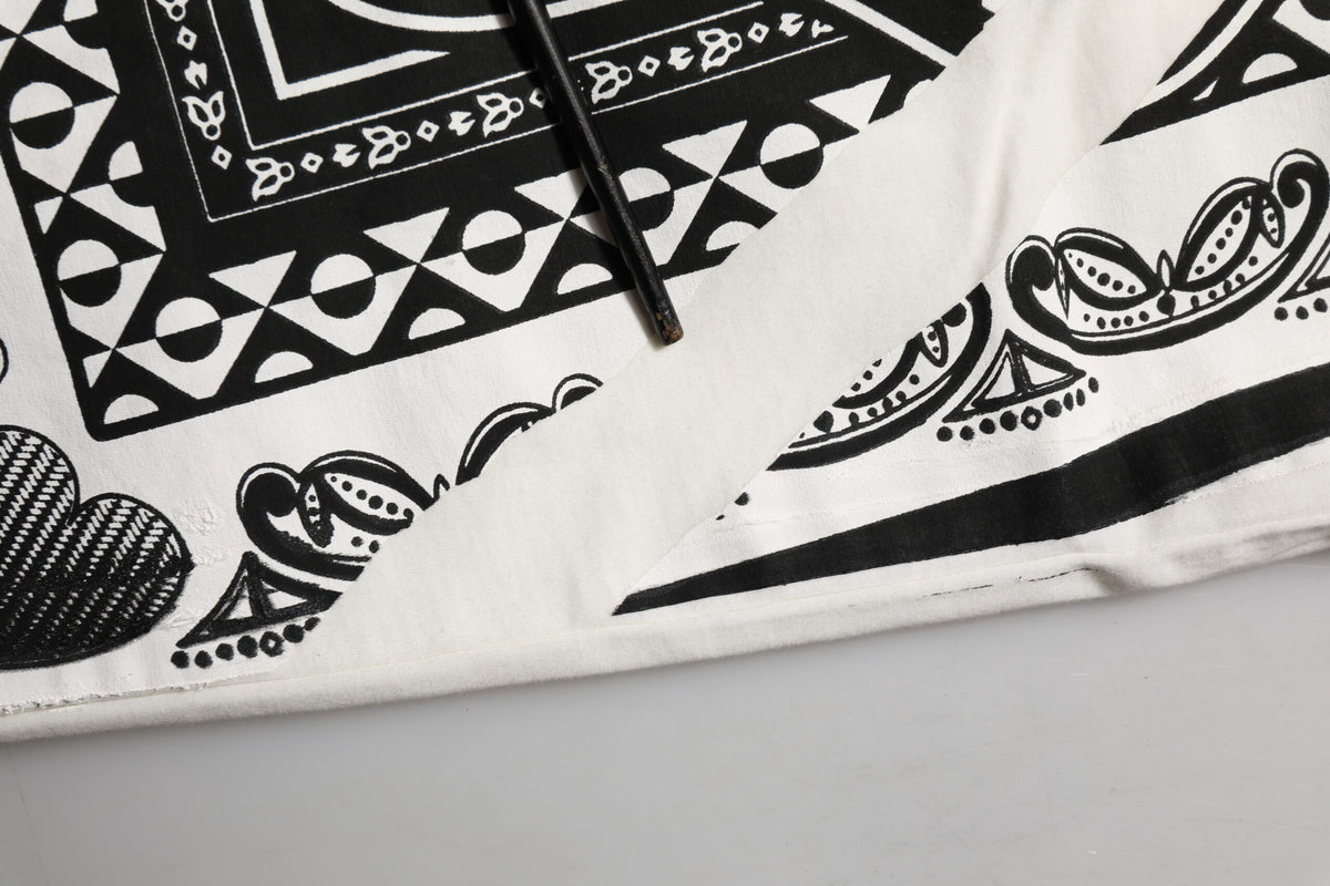 Dolce & Gabbana White Cotton Logo Bandana Print Men T-shirt