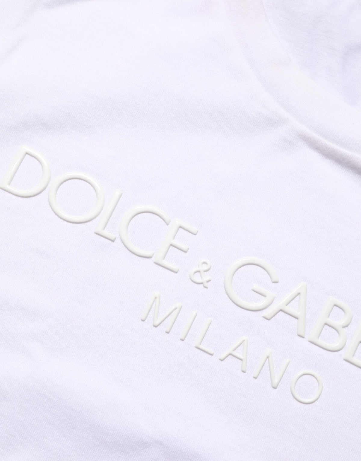 Dolce & Gabbana White Cotton Crew Neck Short Sleeves T-shirt
