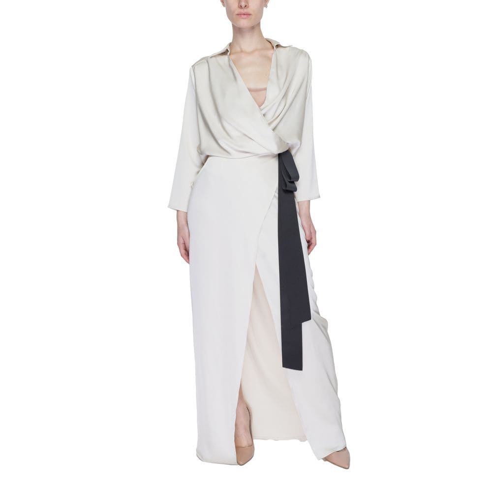 Sandro Ferrone Beige Polyester Long Dress