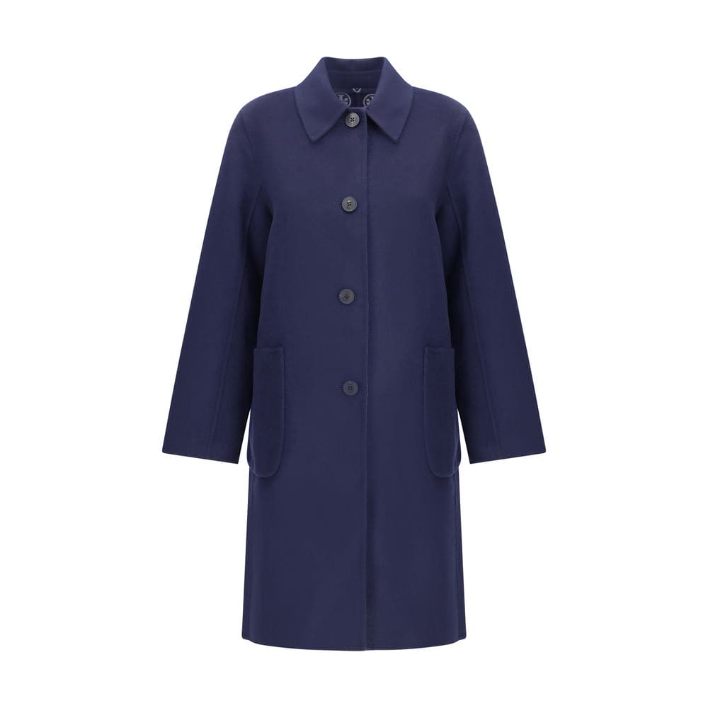 Tory Burch Blue Wool Coat