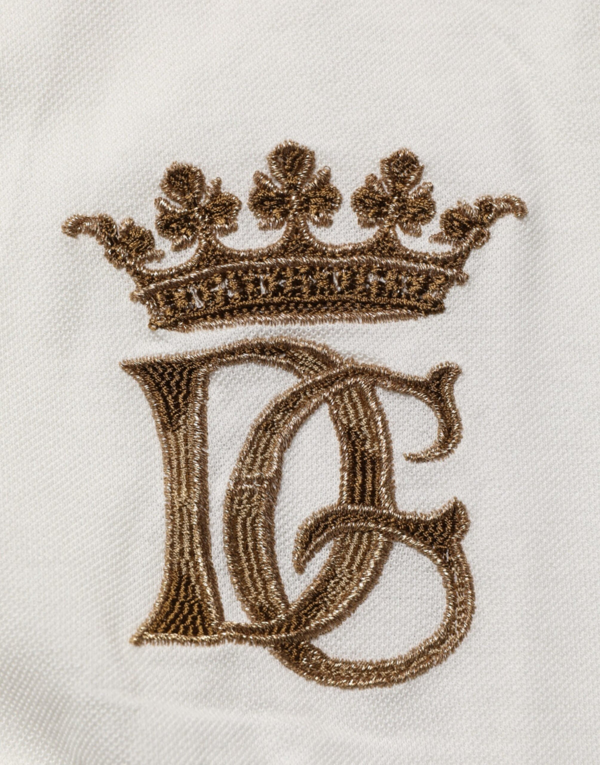 Dolce & Gabbana White Logo Embroidery Cotton Polo T-shirt