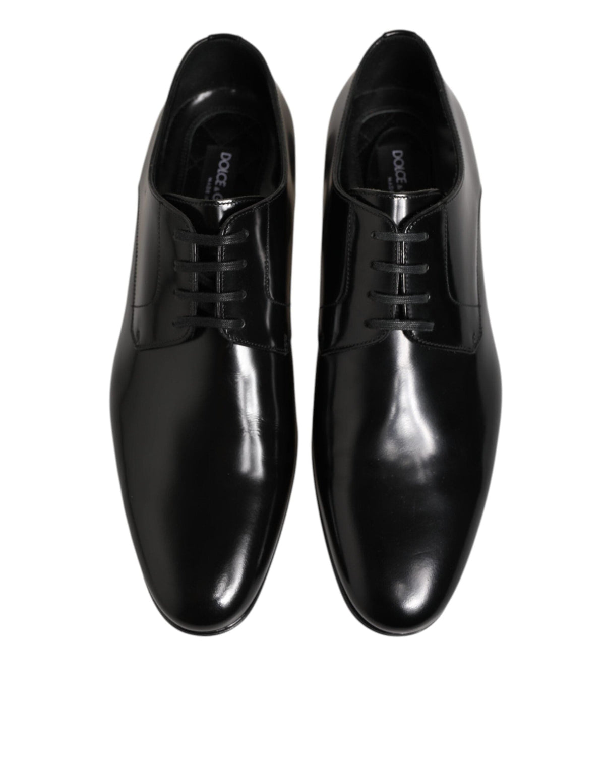 Dolce & Gabbana Black Calfskin Leather Derby Men Dress Shoes