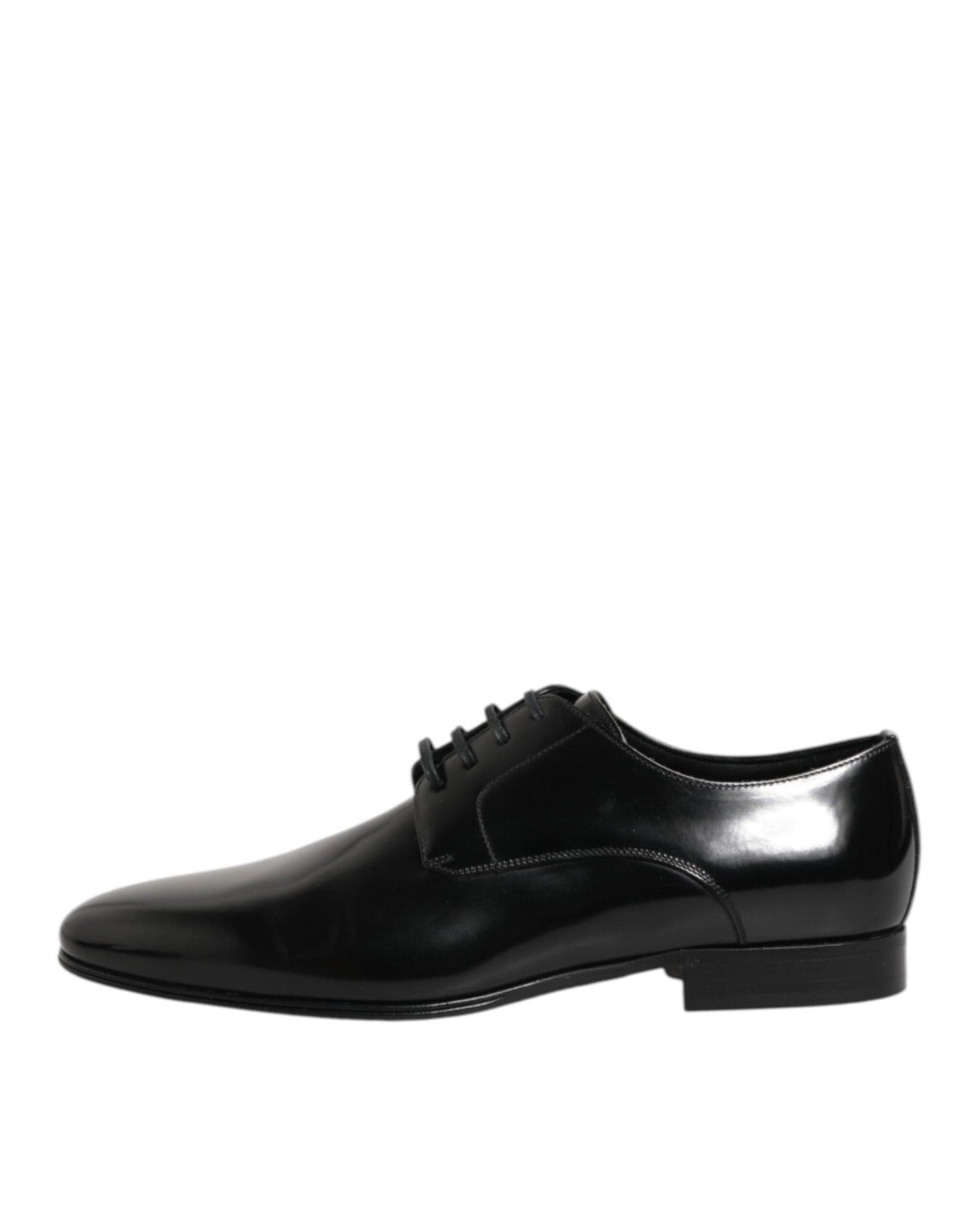 Dolce & Gabbana Black Calfskin Leather Derby Men Dress Shoes