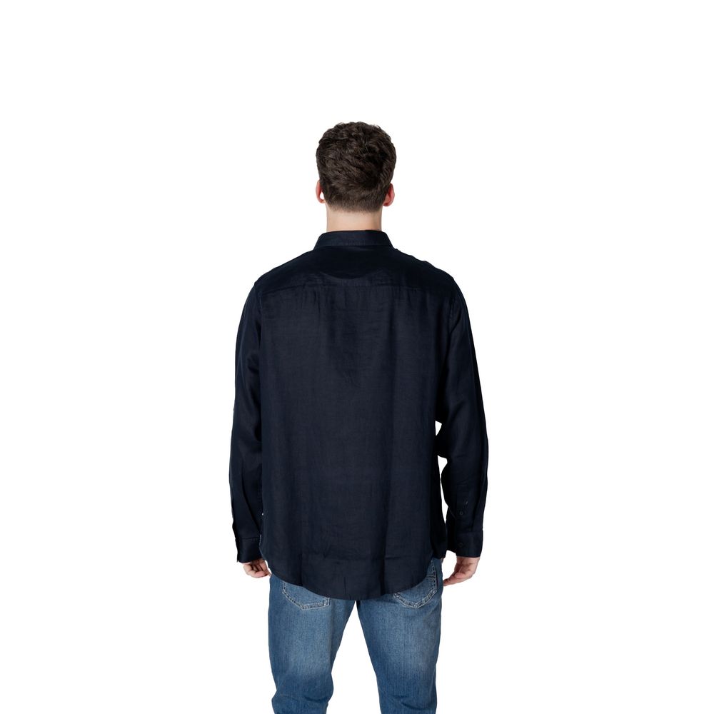 Armani Exchange Blue Linen Dress Shirt JOHNYCARRIBEAN Armani Exchange Blue Linen Dress Shirt JOHNYCARRIBEAN