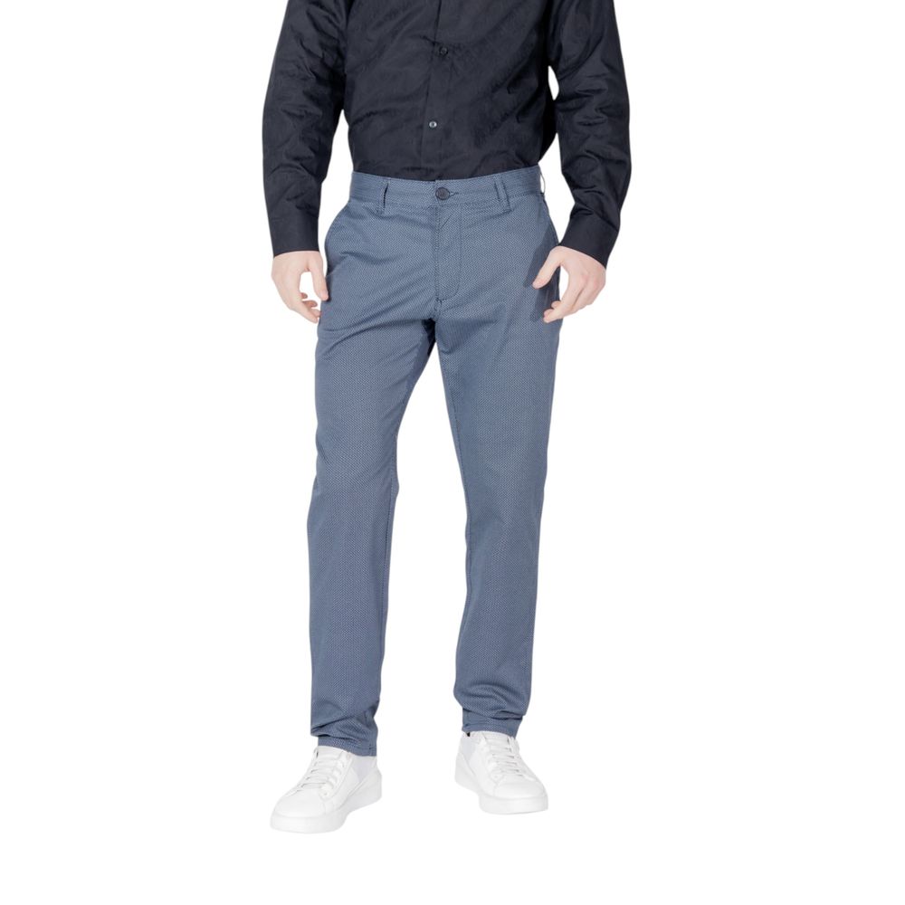 Armani Exchange Blue Cotton Skinny Pants