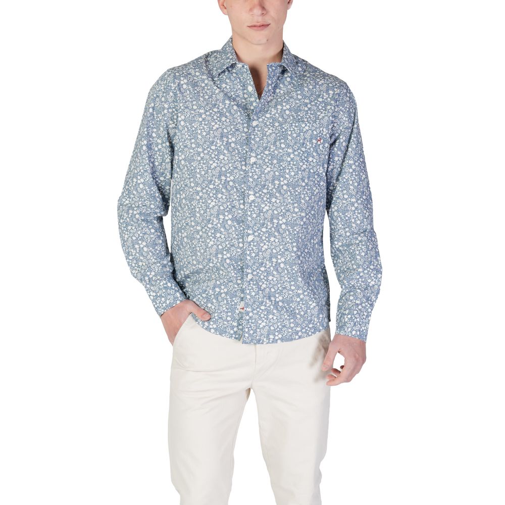 Replay Light Blue Cotton Pattern Shirt