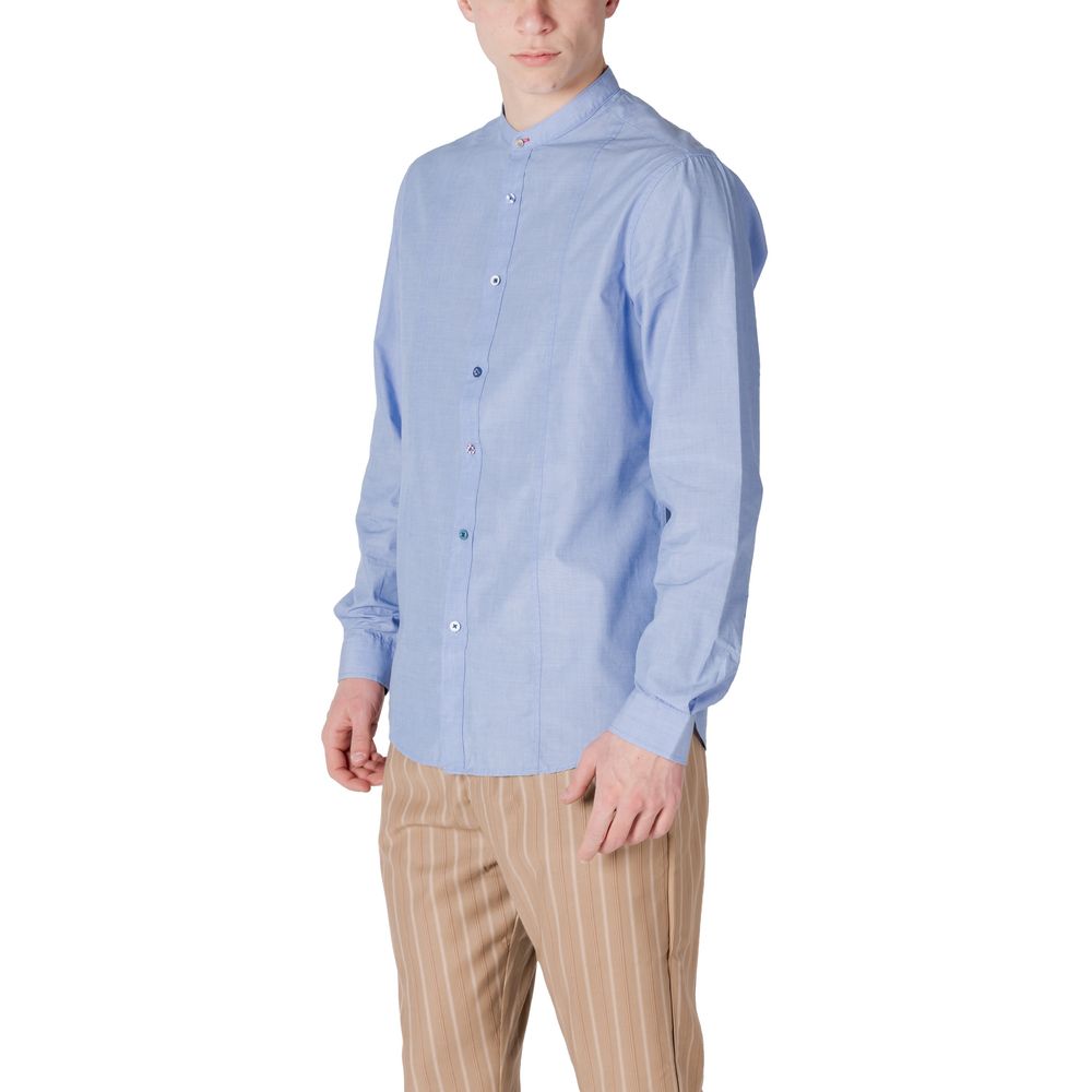 Gianni Lupo Blue Cotton Shirt