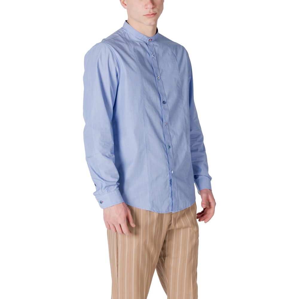 Gianni Lupo Blue Cotton Shirt