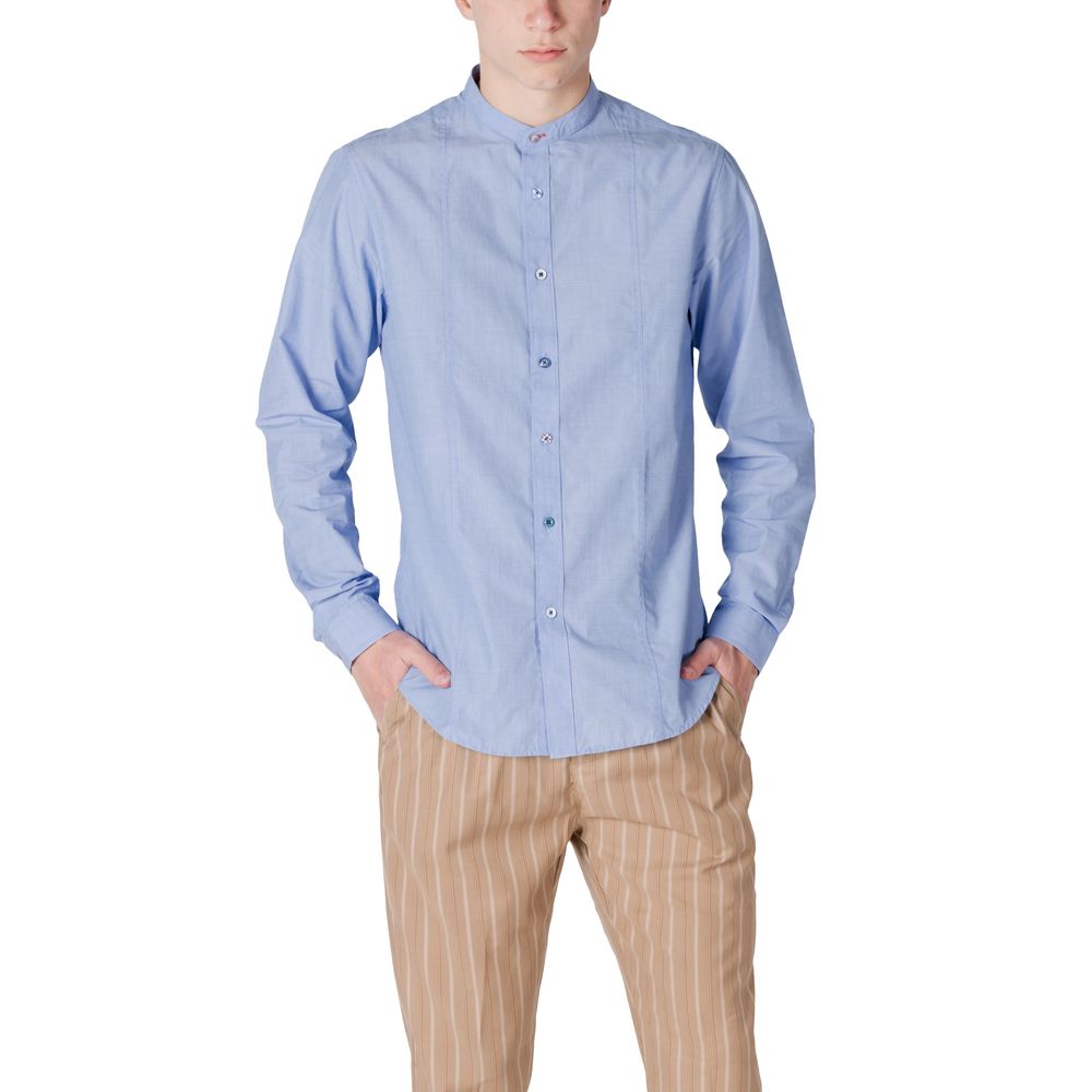 Gianni Lupo Blue Cotton Shirt