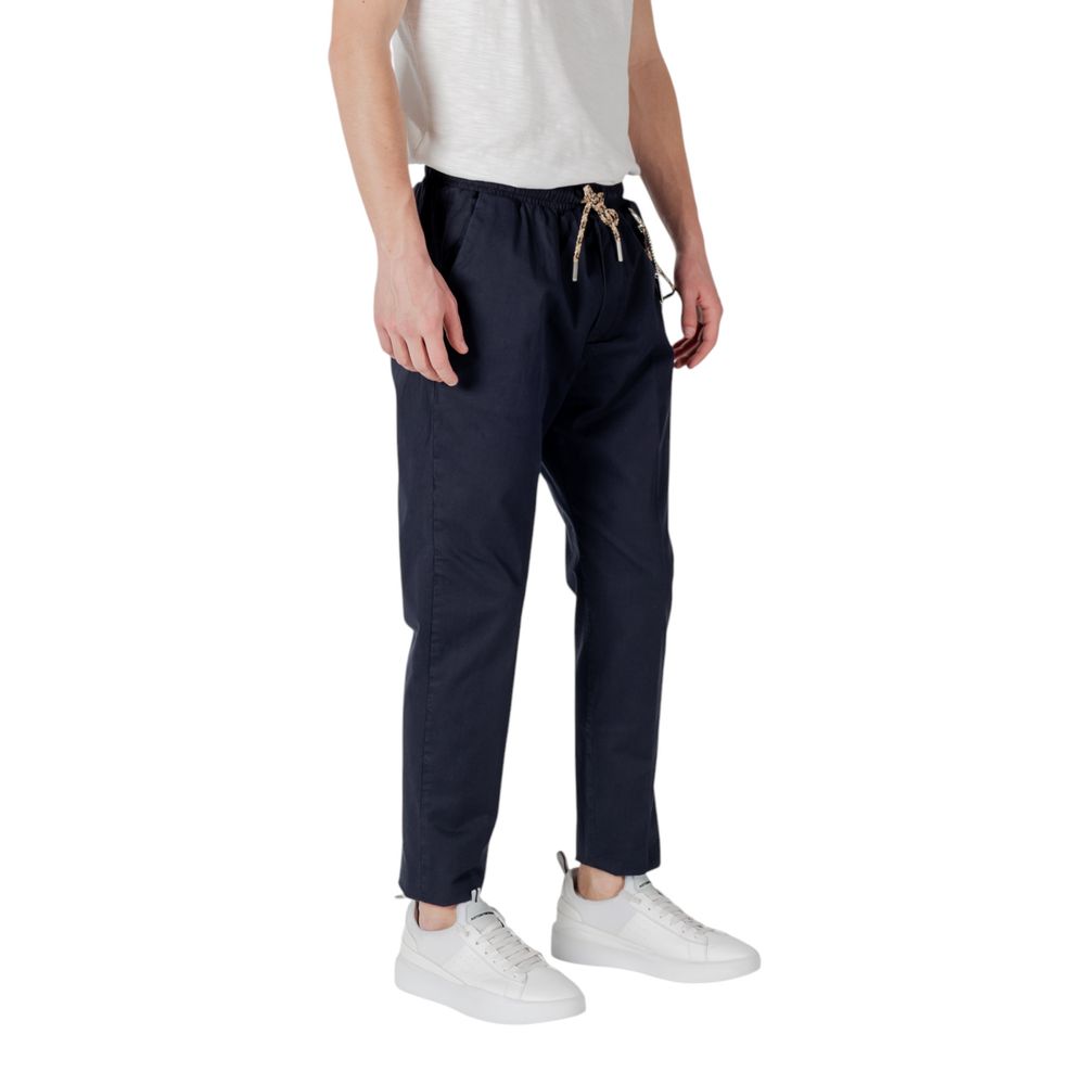 Gianni Lupo Blue Cotton Casual Pants
