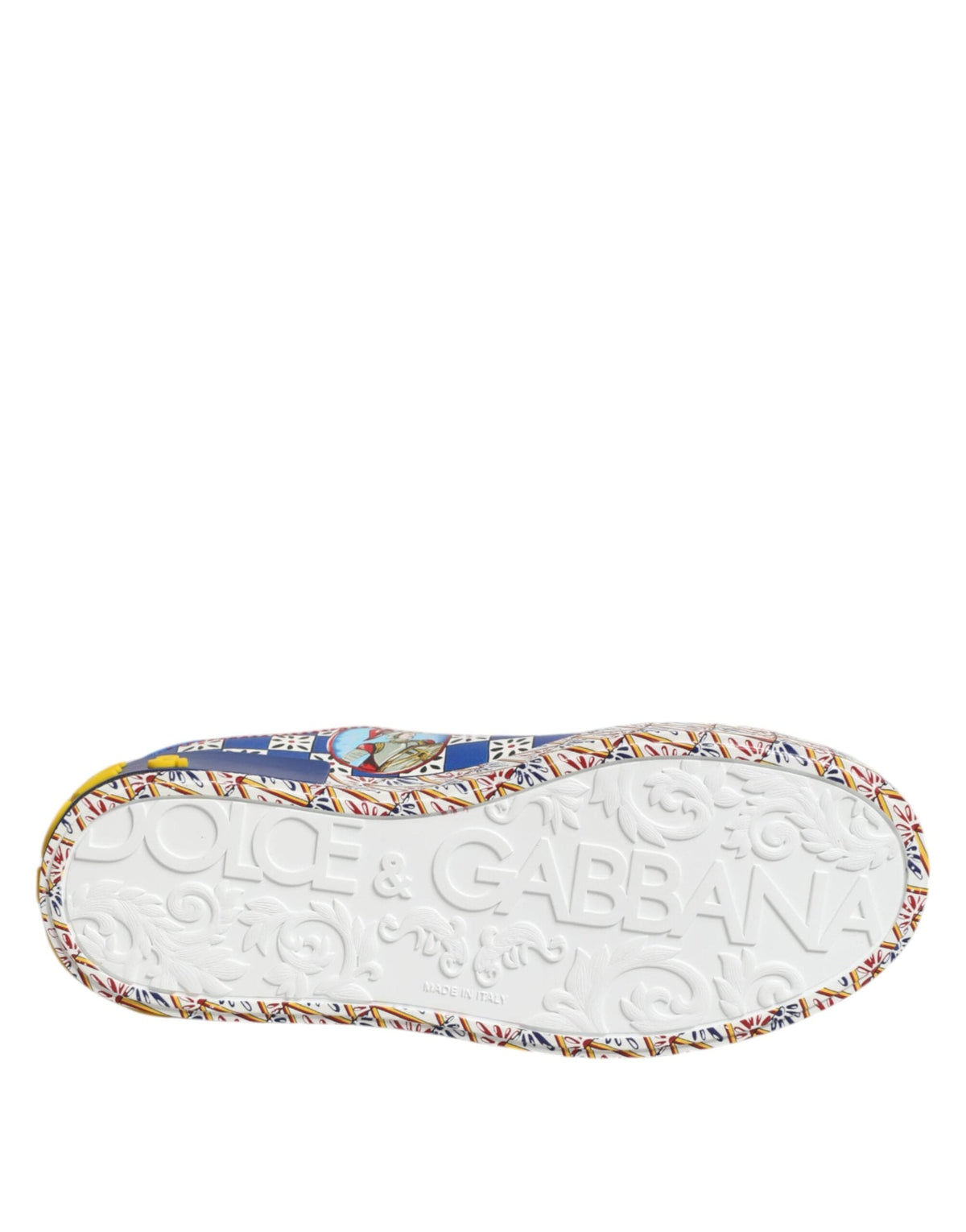 Dolce & Gabbana Portofino Carretto Printed Leather Sneakers Shoes