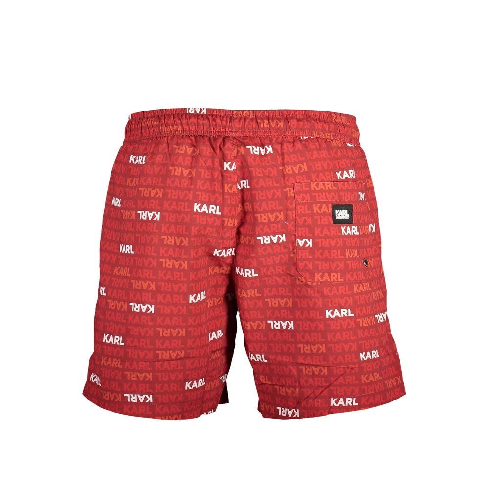 Karl Lagerfeld Rosso Poliestere Men Swim Boxer