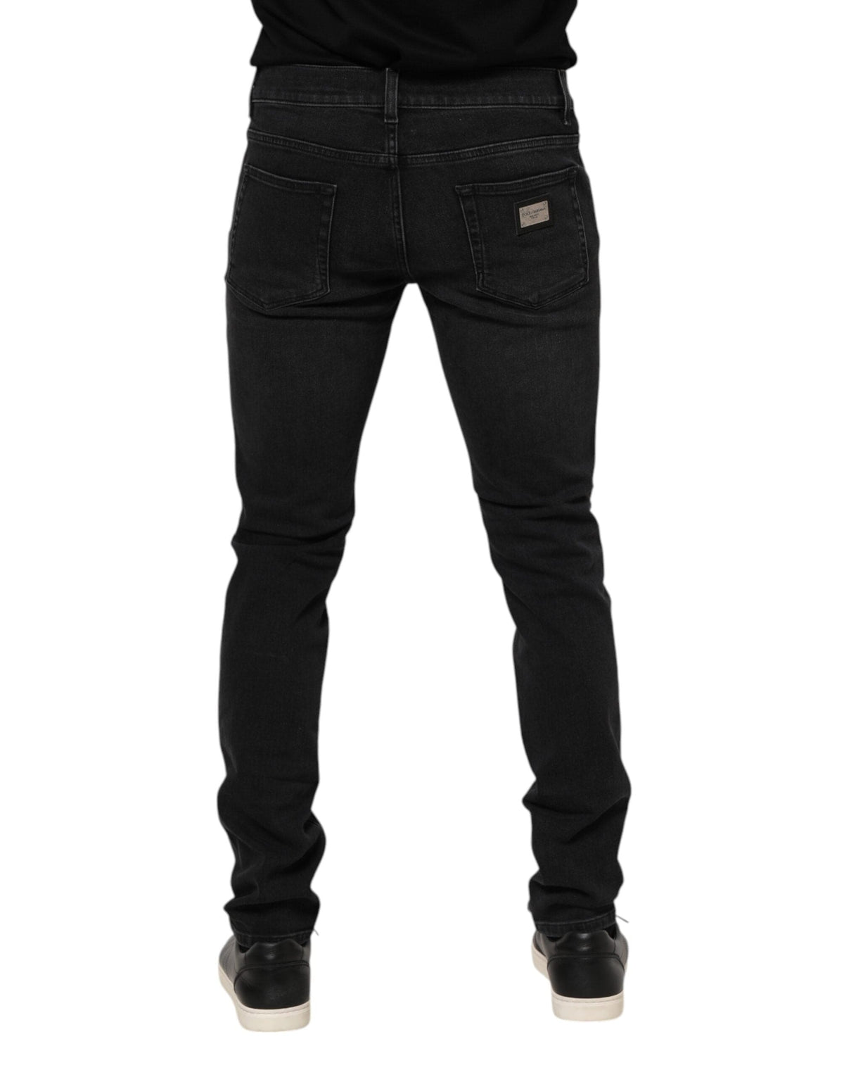 Dolce & Gabbana Black Cotton Skinny Men Denim Trouser Jeans