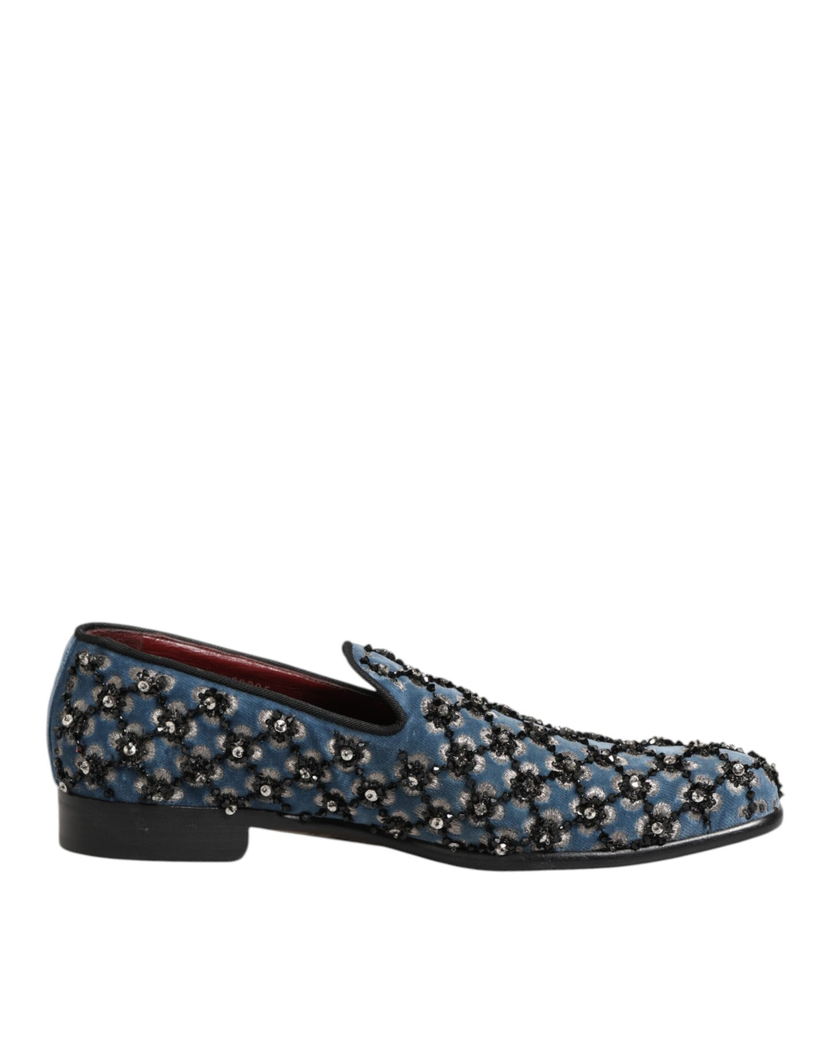 Dolce & Gabbana Blue Velvet Crystal Detailing Loafer Men Shoes JOHNYCARRIBEAN Dolce & Gabbana Blue Velvet Crystal Detailing Loafer Men Shoes JOHNYCARRIBEAN