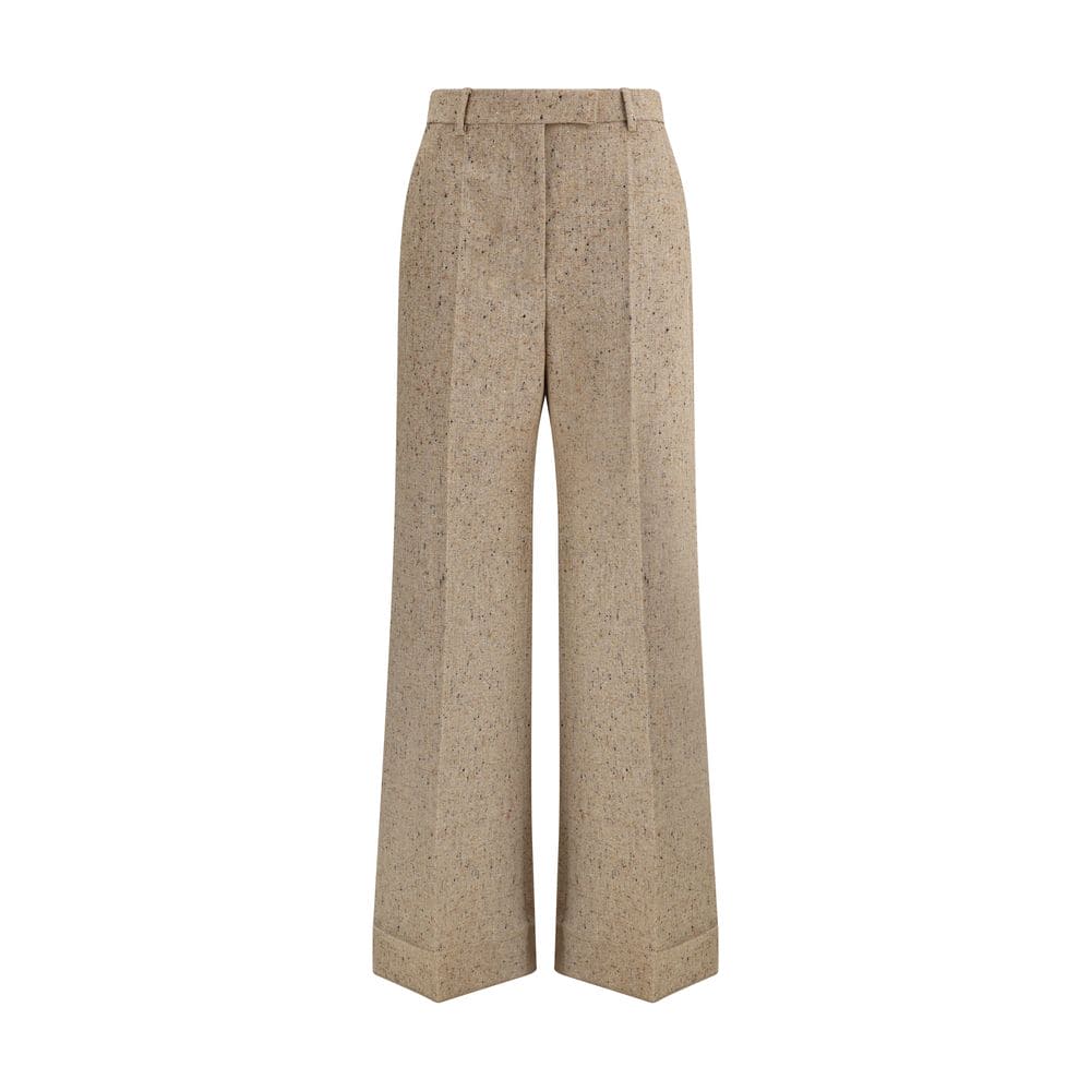 Valentino Beige Fleece Wool Casual Pants