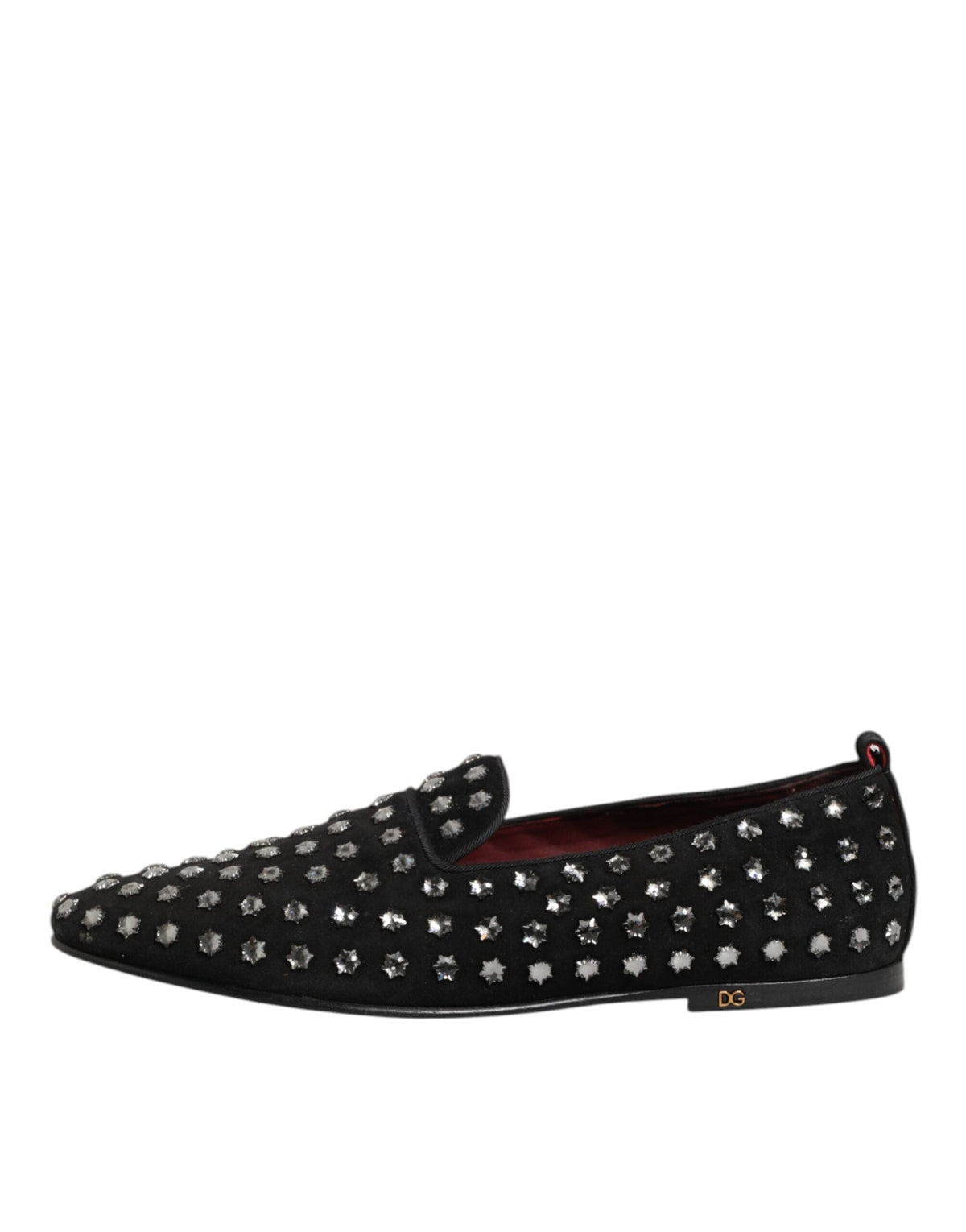 Dolce & Gabbana Black Crystal Embellished Loafers Dress Shoes