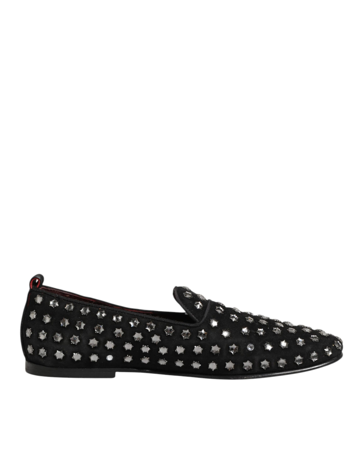 Dolce & Gabbana Black Crystal Embellished Loafers Dress Shoes