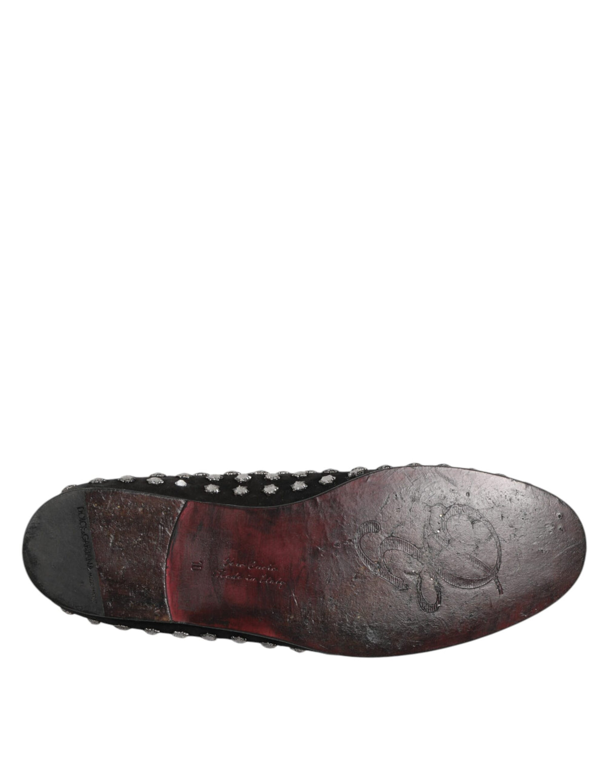 Dolce & Gabbana Black Crystal Embellished Loafers Dress Shoes