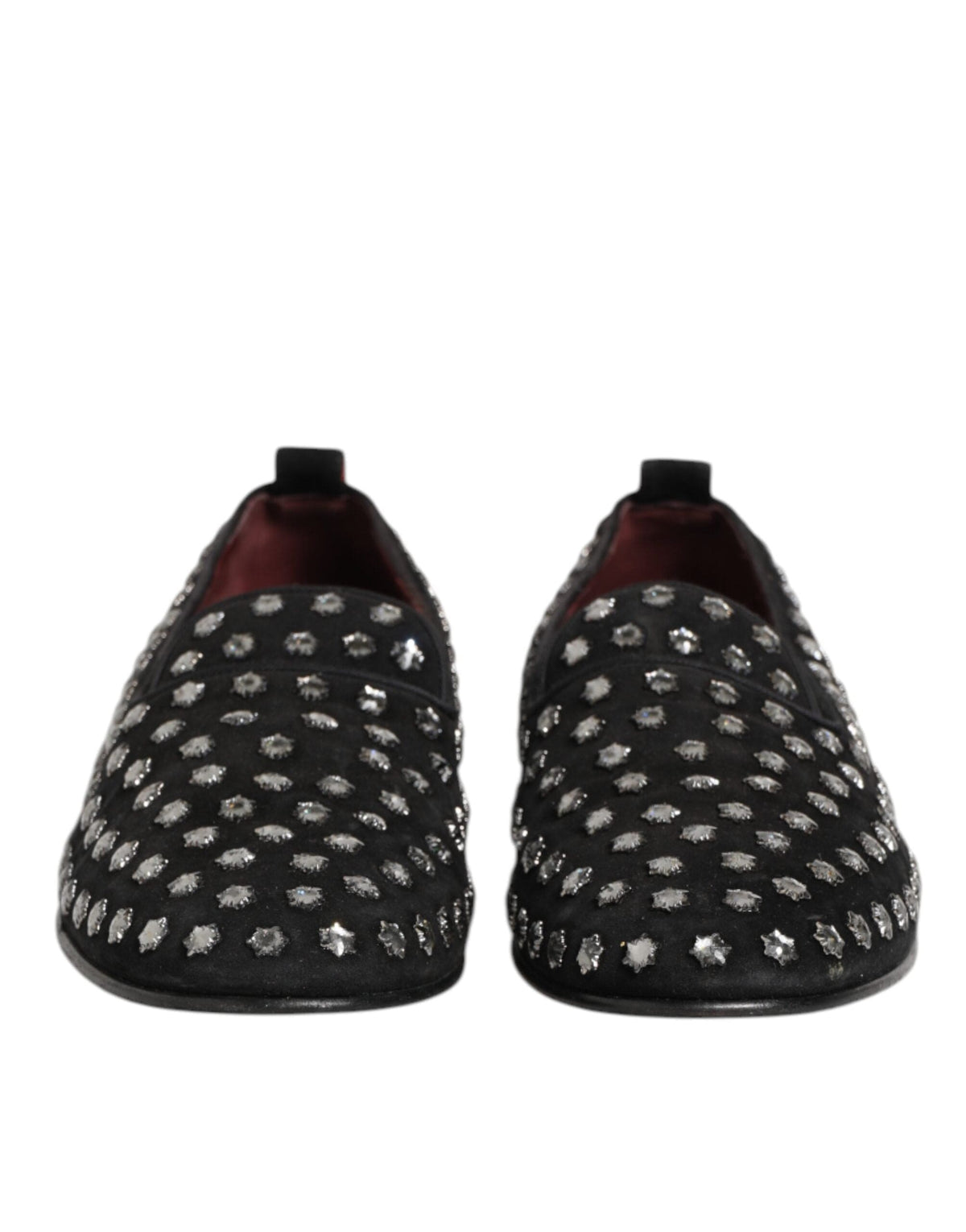 Dolce & Gabbana Black Crystal Embellished Loafers Dress Shoes