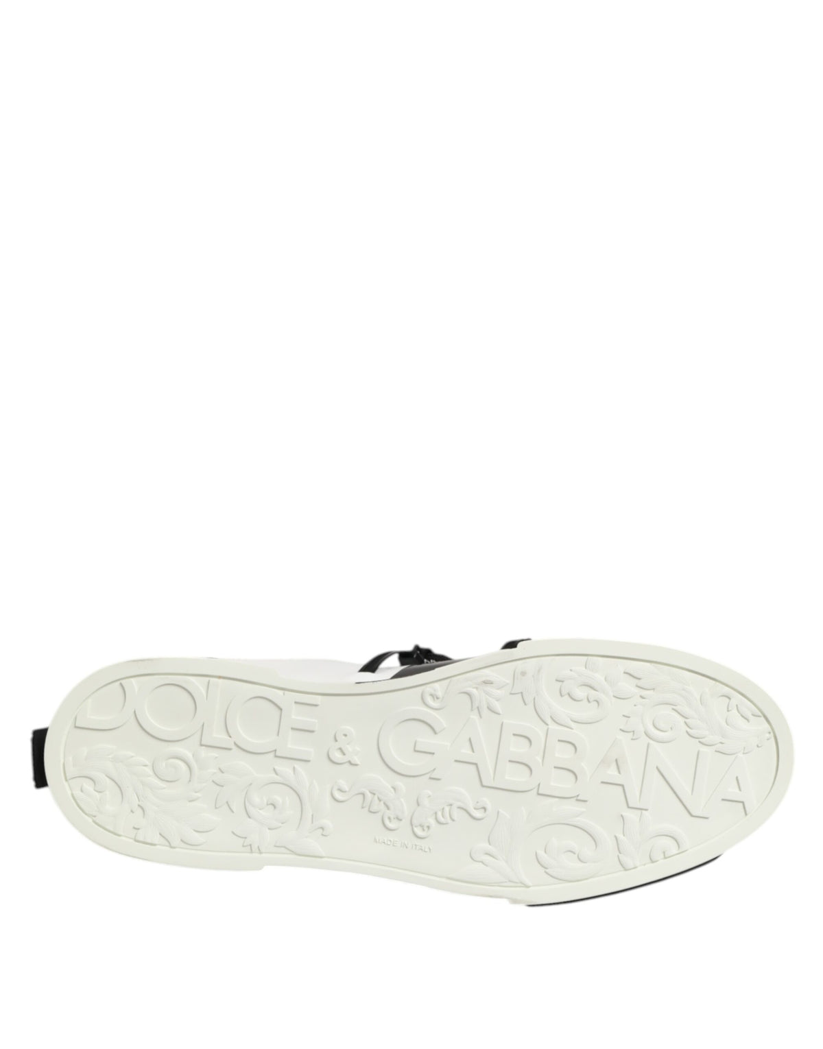 Dolce & Gabbana White Leather Logo Portofino Sneakers Shoes