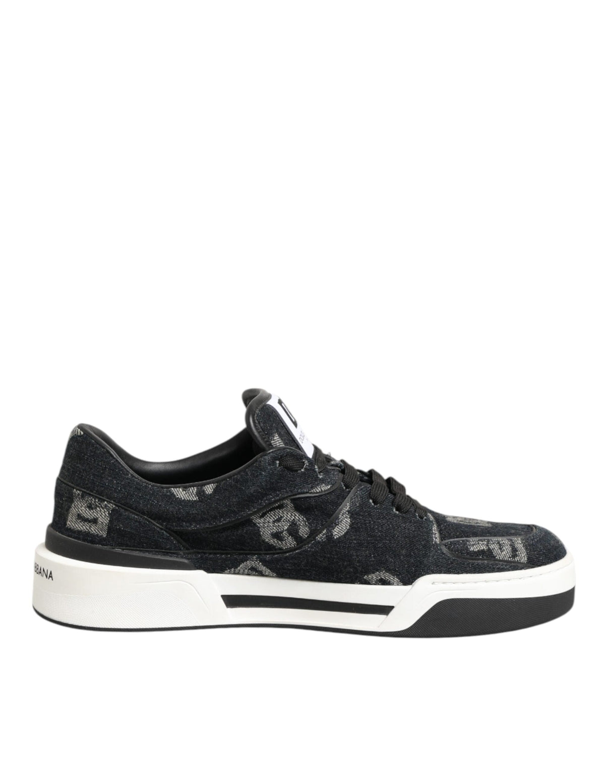 Dolce & Gabbana Blue Cotton Denim Logo Low Top Sneakers Shoes