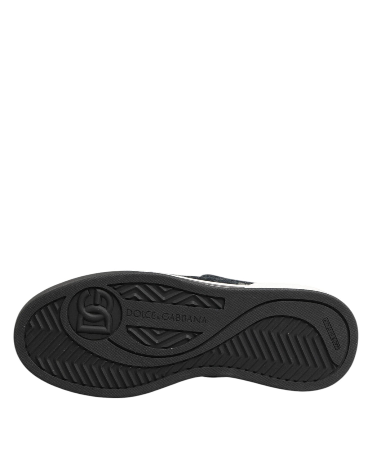 Dolce & Gabbana Blue Cotton Denim Logo Low Top Sneakers Shoes