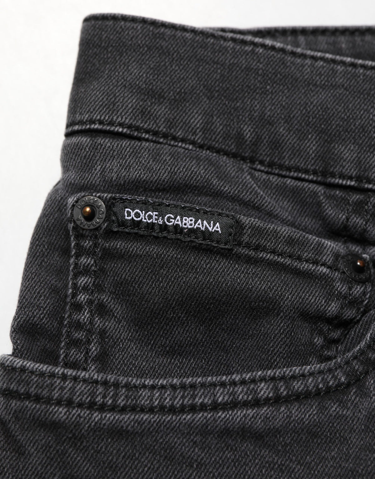 Dolce & Gabbana Dark Gray Cotton Stretch Denim Trouser Jeans