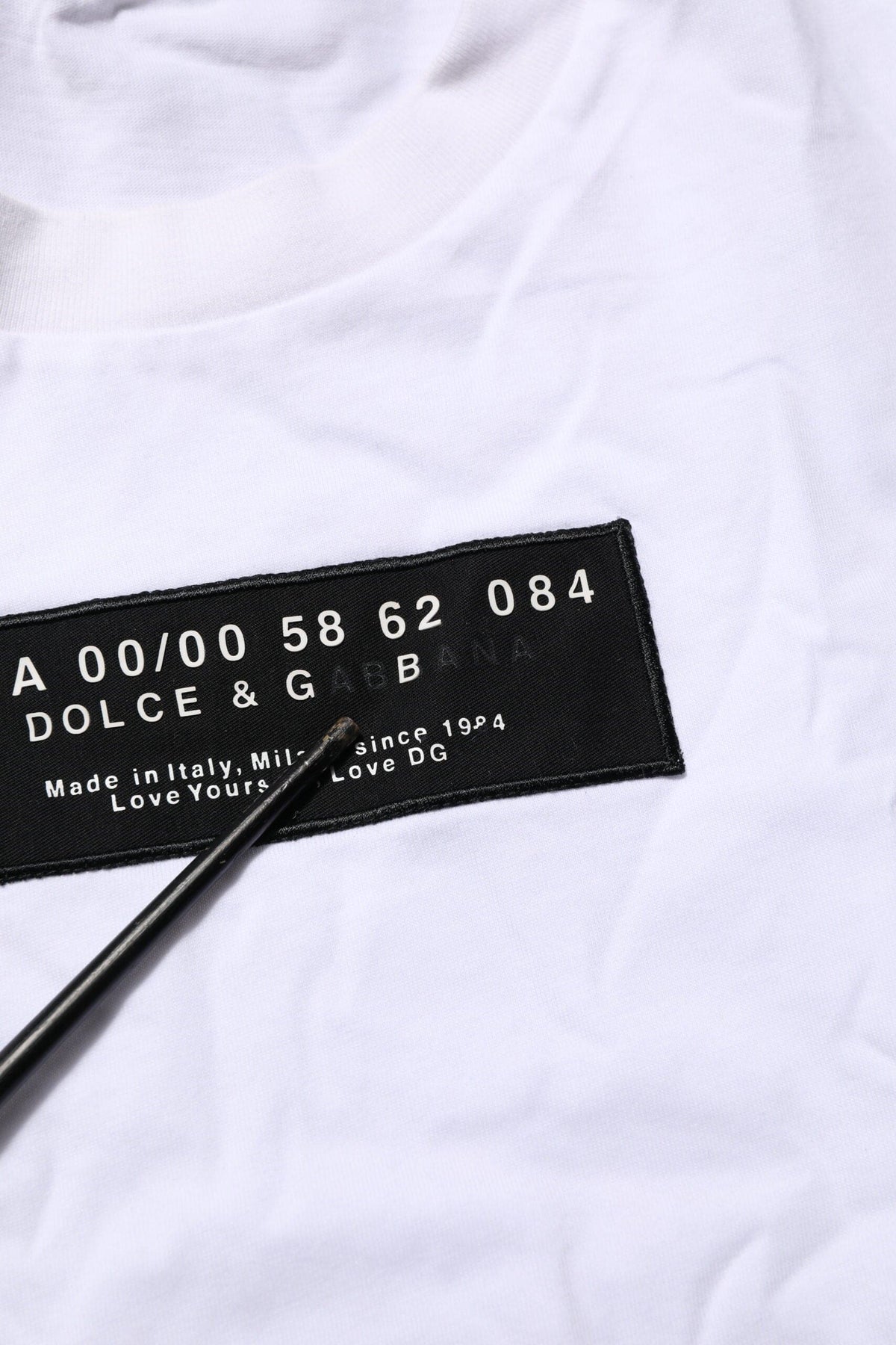 Dolce & Gabbana White Cotton Logo Print Crew Neck Men T-shirt