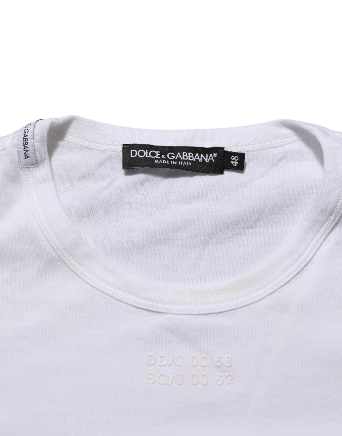 Dolce & Gabbana White Cotton Pocket Crew Neck Men Tee T-shirt